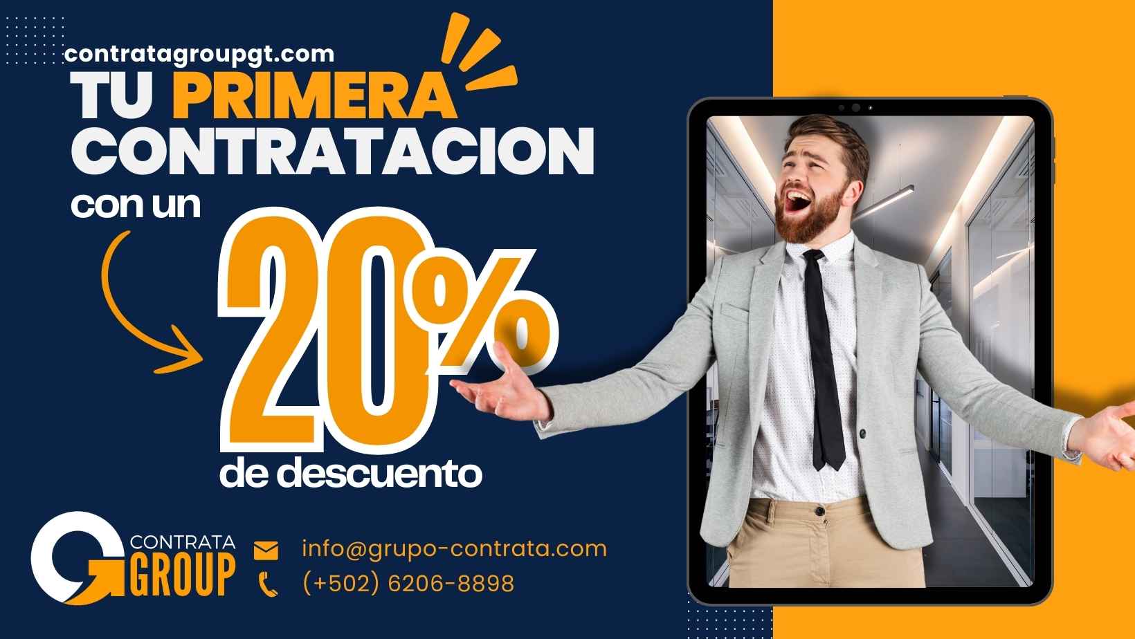 20% de descuento en tu primera contratación